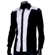 Mens Slim fit Fashion Famous Design Business Mens Casual Long Sleeve Slim Tops turndown collar Shirt Quality 2 Colors