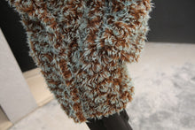 Mix Color Curly Long Hairy Shaggy Faux Sheep Fur Coat Women Lapel Faux Fur Mid Long Coats Warm Outerwear