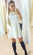 Dresses Long Sleeve Back Zipper Casual Sexy Cute Dresses Balck White Color J2317