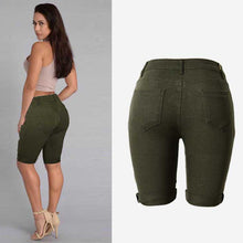 Shorts Women Personality High Waist Shorts Green Ripped Short Jeans Woman Denim Shorts Plus Size