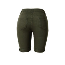 Shorts Women Personality High Waist Shorts Green Ripped Short Jeans Woman Denim Shorts Plus Size
