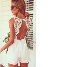 Tank Slim Women's sexy bodycon jumpsuit With Lace Patchwork playsuit Sleeveless shorts coveralls Macacaos J2314