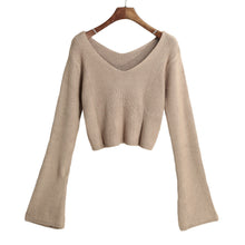 women-knitted-crop-top-ladies-solid-v-neck-sweater-long-flare-sleeve-casual-pullover-tops-white-knitwear BBL