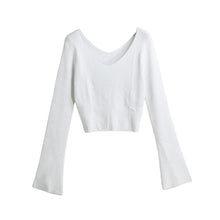 women-knitted-crop-top-ladies-solid-v-neck-sweater-long-flare-sleeve-casual-pullover-tops-white-knitwear BBL