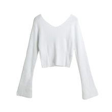 women-knitted-crop-top-ladies-solid-v-neck-sweater-long-flare-sleeve-casual-pullover-tops-white-knitwear BBL