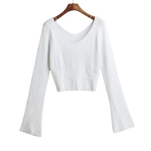women-knitted-crop-top-ladies-solid-v-neck-sweater-long-flare-sleeve-casual-pullover-tops-white-knitwear BBL