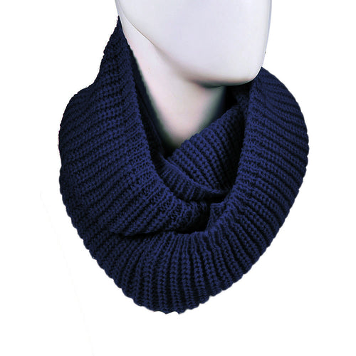 Women's Warm Infinity 2 Circle Cable Knit Long Scarf Cowl Neck Shawl &