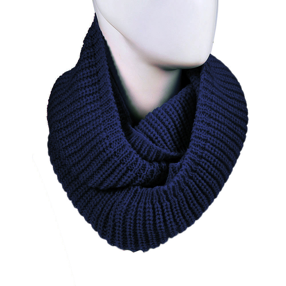 Women's Warm Infinity 2 Circle Cable Knit Long Scarf Cowl Neck Shawl &