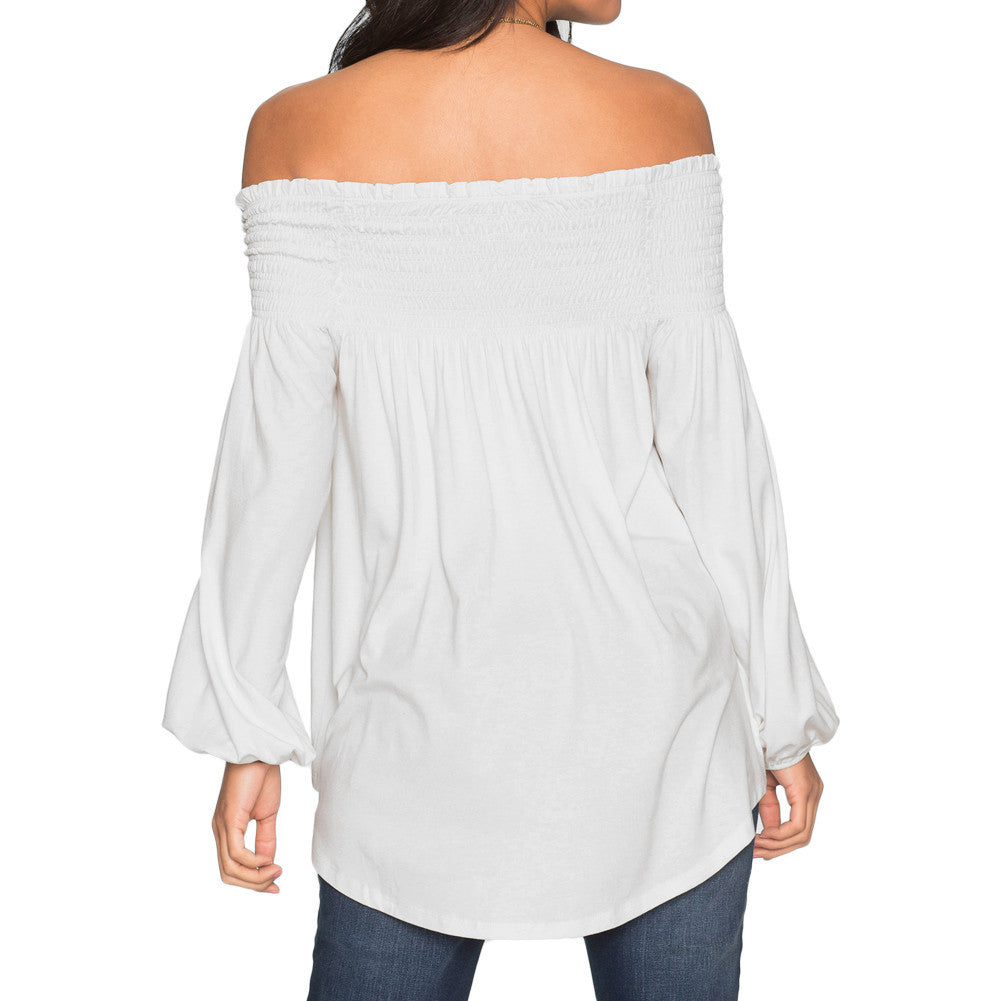 off-shoulder-top-chiffon-women-blouses-slash-neck-sexy-office-shirt-ladies-retro-blouse-shirt-tops-blusa BBL