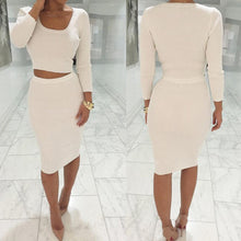 2 piece Women Long sleeve party dresses Sexy bandage dress women dress vestidos femininos Q0044