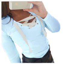 Women Hoodies Sweatshirts Long Sleeve V-neck Bandage Hoodies Shirts Casual Sexy Women Tops