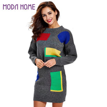 women-knitted-sweater-dress-long-sleeve-bodycon-dress-2pcs-set-ladies-party-mini-dress-vestidos BBL