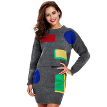women-knitted-sweater-dress-long-sleeve-bodycon-dress-2pcs-set-ladies-party-mini-dress-vestidos BBL