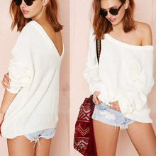Women Sweater Tops Off Shoulder Loose Pullovers Batwing Shirt Long Sleeve Knitted Pull Femme Women Wear M0448
