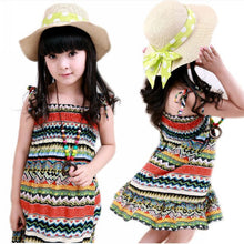 new-baby-girls-dress-with-necklace-new-children-graceful-printed-beach-dress-bohemian-style-girl-dresses BBL