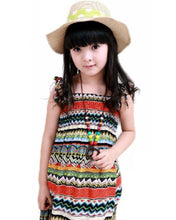 new-baby-girls-dress-with-necklace-new-children-graceful-printed-beach-dress-bohemian-style-girl-dresses BBL