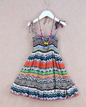 new-baby-girls-dress-with-necklace-new-children-graceful-printed-beach-dress-bohemian-style-girl-dresses BBL