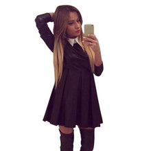new-fashion-women-doll-collar-slim-long-sleeve-dress-mini-skater-dresses-py8 BBL