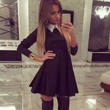 new-fashion-women-doll-collar-slim-long-sleeve-dress-mini-skater-dresses-py8 BBL