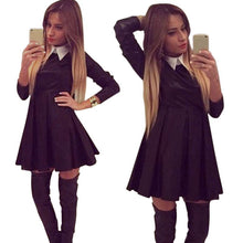 new-fashion-women-doll-collar-slim-long-sleeve-dress-mini-skater-dresses-py8 BBL