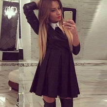 new-fashion-women-doll-collar-slim-long-sleeve-dress-mini-skater-dresses-py8 BBL