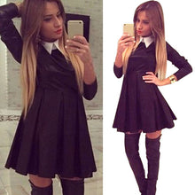 new-fashion-women-doll-collar-slim-long-sleeve-dress-mini-skater-dresses-py8 BBL