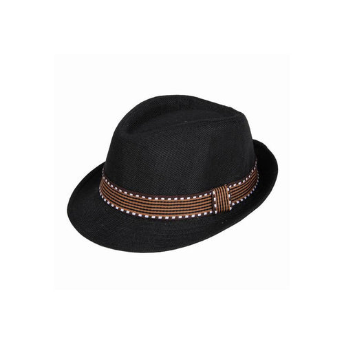 kids-boy-girl-unisex-fedora-hat-contrast-trim-cool-jazz-hat-trilby-cap-chapeau BBL