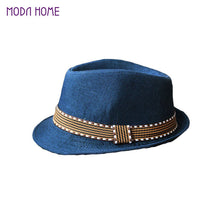 kids-boy-girl-unisex-fedora-hat-contrast-trim-cool-jazz-hat-trilby-cap-chapeau BBL