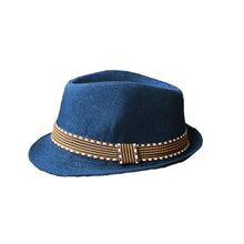 kids-boy-girl-unisex-fedora-hat-contrast-trim-cool-jazz-hat-trilby-cap-chapeau BBL