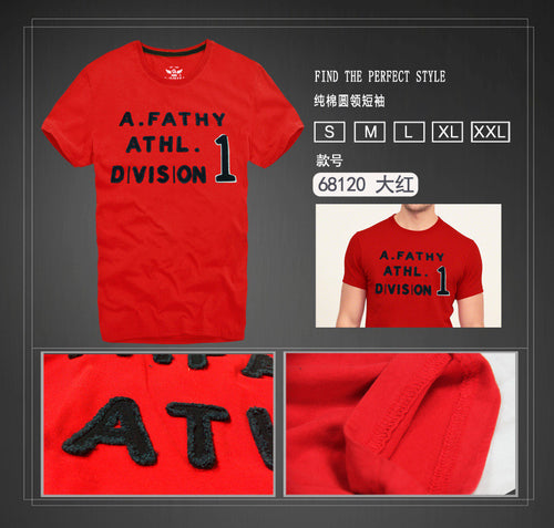 Men's Cotton T-shirt Casual Short Sleeve Letter Print Tops Famous Tshirts