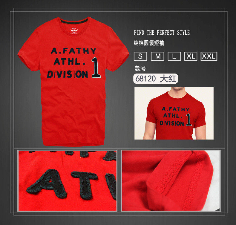Men's Cotton T-shirt Casual Short Sleeve Letter Print Tops Famous Tshirts