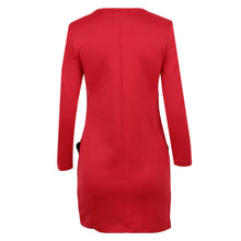 women-dress-bow-small-pocket-round-neck-three-quarter-sleeve-casual-mini-dress-vestidos BBL