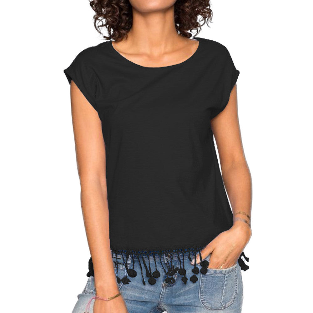 t-shirt-women-tassel-fringed-short-sleeve-casual-tee-shirt-pullover-women-tops-white-black-purple BBL