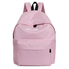 Fashion Women Girls Canvas Rucksack Backpack I AM A GIRL Letters Print School Book Shoulder Bag Casual Travel Bags