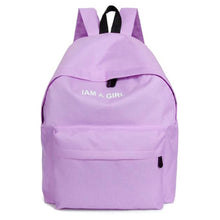 Fashion Women Girls Canvas Rucksack Backpack I AM A GIRL Letters Print School Book Shoulder Bag Casual Travel Bags