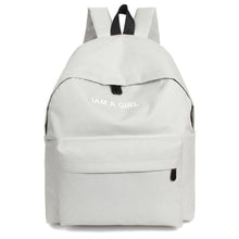 Fashion Women Girls Canvas Rucksack Backpack I AM A GIRL Letters Print School Book Shoulder Bag Casual Travel Bags