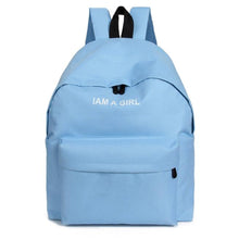 Fashion Women Girls Canvas Rucksack Backpack I AM A GIRL Letters Print School Book Shoulder Bag Casual Travel Bags