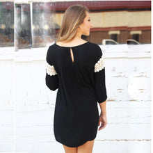 Fashion Women Lace Loose Dress Style Casual Three Quarter Dresses Comfortable Chiffon Short Dress