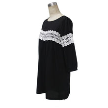 Fashion Women Lace Loose Dress Style Casual Three Quarter Dresses Comfortable Chiffon Short Dress
