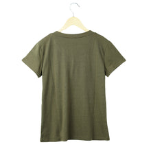 women-t-shirt-letter-print-v-neck-short-sleeve-women-tops-solidcolor-top-tee-shirt-blusas-black-green BBL