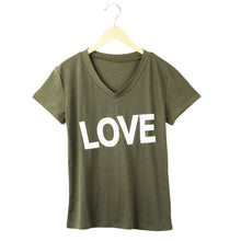 women-t-shirt-letter-print-v-neck-short-sleeve-women-tops-solidcolor-top-tee-shirt-blusas-black-green BBL