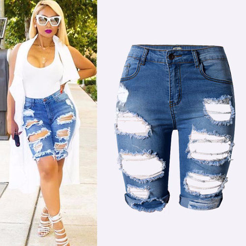 Femme Shorts Women High Waist Shorts Ripped Short Jeans Woman Denim Shorts Pantalones Cortos Mujer