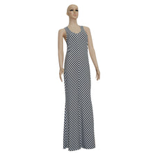 Dress Women Stripe Sundress V-neck Casual Fit Long Dress party vestidos femininos dresses plus size
