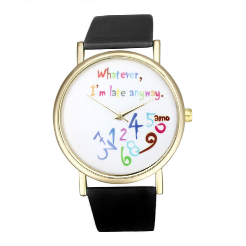 Women Watch Fashion Leather Watchband Laday Wristwatch Quartz Watch