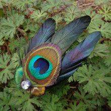 Peacock Feather Rhinestones Bridal Wedding Hair Clip Pin Head Hairpin