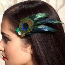 Peacock Feather Rhinestones Bridal Wedding Hair Clip Pin Head Hairpin