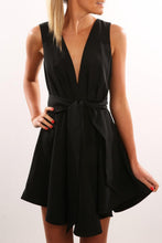 Sexy V Neck Bandage Dress Solid Color Sleeveless Chiffon Tanks Dress For Party Evening Prom Mini Vestidos LX148