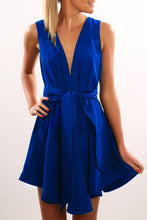 Sexy V Neck Bandage Dress Solid Color Sleeveless Chiffon Tanks Dress For Party Evening Prom Mini Vestidos LX148