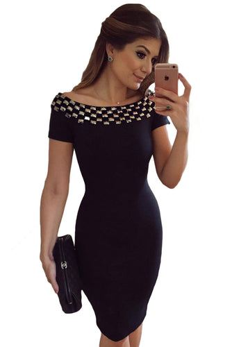 short-sleeve-sequined-studded-blue-black-bodycon-midi-dress-off-shoulder-sexy-elegant-women-office-ol-pencil-dress BBL