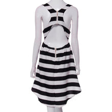 Casual Stripe Sleeveless Irregular Beach Dress Evening Party Short Mini Dress